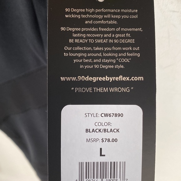 90 Degree by Reflex High Performance Mesh Insert Leggings w/Hidden Pocket, NWT,L - Picture 5 of 7